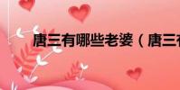 唐三有哪些老婆(唐三有幾個老婆)