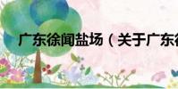 廣東徐聞鹽場(關于廣東徐聞鹽場介紹)