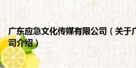 廣東應急文化傳媒有限公司(關于廣東應急文化傳媒有限公司介紹)