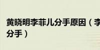黃曉明李菲兒分手原因(李菲兒黃曉明為什么分手)