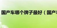 國產車哪個牌子最好(國產車哪個牌子最好)