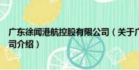 廣東徐聞港航控股有限公司(關于廣東徐聞港航控股有限公司介紹)