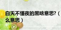 白天不懂夜的黑啥意思?(白天不懂夜的黑什么意思)