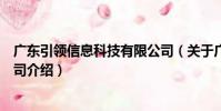 廣東引領信息科技有限公司(關于廣東引領信息科技有限公司介紹)