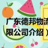 廣東德邦物流有限公司（關于廣東德邦物流有限公司介紹）