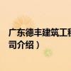 廣東德豐建筑工程有限公司（關于廣東德豐建筑工程有限公司介紹）