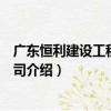 廣東恒利建設工程有限公司（關于廣東恒利建設工程有限公司介紹）
