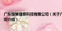 廣東恒慧信息科技有限公司(關于廣東恒慧信息科技有限公司介紹)