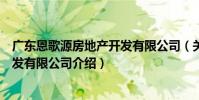 廣東恩歌源房地產開發有限公司(關于廣東恩歌源房地產開發有限公司介紹)