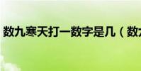 數九寒天打一數字是幾(數九寒天打一數字)