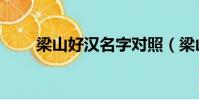 梁山好漢名字對照(梁山好漢名字)