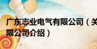 廣東志業電氣有限公司(關于廣東志業電氣有限公司介紹)