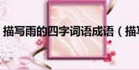 描寫雨的四字詞語成語(描寫雨的四字詞語)