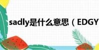 sadly是什么意思(EDGYYDS什么意思)