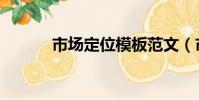市場定位模板范文(市場定位)