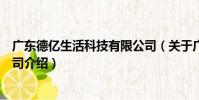 廣東德億生活科技有限公司(關于廣東德億生活科技有限公司介紹)