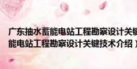 廣東抽水蓄能電站工程勘察設計關鍵技術(關于廣東抽水蓄能電站工程勘察設計關鍵技術介紹)