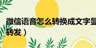 微信語音怎么轉換成文字顯示(微信語音怎么轉發)