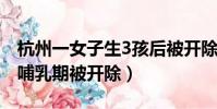 杭州一女子生3孩后被開除(杭州女子生三孩哺乳期被開除)