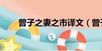 曾子之妻之市譯文(曾子之妻之市)