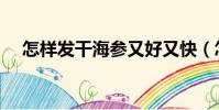 怎樣發干海參又好又快(怎樣發干海參)