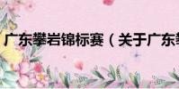 廣東攀巖錦標賽(關于廣東攀巖錦標賽介紹)