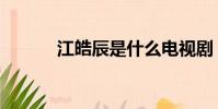 江皓辰是什么電視劇(江皓辰)