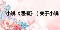 小說《熙攘》(關于小說《熙攘》簡介)