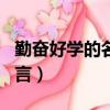 勤奮好學的名言警句大全超短（勤奮好學的名言）