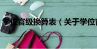 學位官級換算表(關于學位官級換算表介紹)