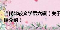 當代比較文學第六輯(關于當代比較文學第六輯介紹)