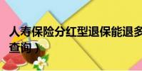 人壽保險分紅型退保能退多少(人壽保險分紅查詢)