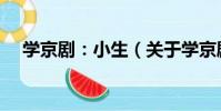 學京劇:小生(關于學京劇:小生介紹)