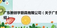 廣東新創宇廚具有限公司(關于廣東新創宇廚具有限公司介紹)