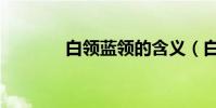 白領藍領的含義(白領藍領)