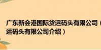 廣東新會港國際貨運碼頭有限公司(關于廣東新會港國際貨運碼頭有限公司介紹)