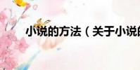 小說的方法(關于小說的方法簡介)