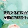 政治文化在政治生活中發揮的功能（政治文化在政治生活中發揮的功能是什么）