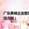 廣東昇峰企業管理有限公司（關于廣東昇峰企業管理有限公司介紹）