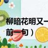 柳暗花明又一村前一句是啥（柳暗花明又一村前一句）