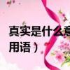 真實是什么意思網絡語（真實是什么意思網絡用語）