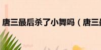 唐三最后殺了小舞嗎(唐三最后殺了小舞嗎)