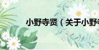 小野寺賢(關于小野寺賢簡介)