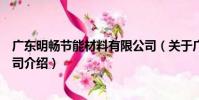 廣東明暢節能材料有限公司(關于廣東明暢節能材料有限公司介紹)