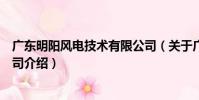 廣東明陽風電技術有限公司(關于廣東明陽風電技術有限公司介紹)