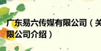 廣東易六傳媒有限公司(關于廣東易六傳媒有限公司介紹)