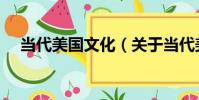 當代美國文化(關于當代美國文化介紹)