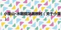 小重山·水咽銅龍漏斷時(關于小重山·水咽銅龍漏斷時簡介)
