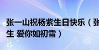 張一山祝楊紫生日快樂(張一山為楊紫浪漫慶生 愛你如初雪)
