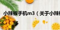 小辣椒手機m3(關于小辣椒手機m3簡介)